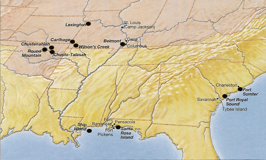 Western Theater - 1861 map.