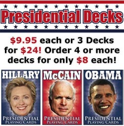 Hillary Clinton, Barack Obama and John McCain Presidential Decks