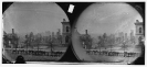 Richmond, Virginia. Burnt district. (horses hitched to iron fence on foreground)