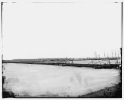 Varina Landing, Virginia (vicinity). Army pontoon bridge across the James River above Varina Landing