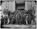 Washington, District of Columbia. Group on steps of Quartermaster General's office, Corcoran's Building, 17th Street and Pennsylvania Avenue, N.W.