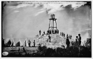 Morris Island (vicinity), South Carolina. Ruins of Charleston lighthouse