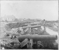 Siege of Yorktown, Va. Confederate Water Battery, Nelson Church in rear