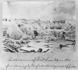 Interior view of Fort Sumter, S.C. in 1864 showing debris