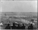 Panoramic view of encampment of Army of Potomac at Cumberland Landing on Pamunkey River, May 1862