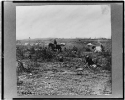 Fort Burnham, formerly Confederate Fort Harrison, James River, Virginia, with man on horseback and tents in background