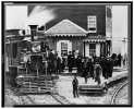 Hanover Junction, Pennsylvania--1863--Hanover Junction Railroad Station (detail of locomotive and crowd)