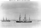 HMS Wivern (British Turret Ironclad, 1865-1922) 
 
    Moored off Plymouth, England, during the later 1860s, with another
    ironclad in the left distance. 
    Wivern's bulwarks and smokestack are in the 