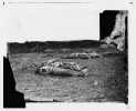 Gettysburg, Pennsylvania. Confederate soldiers as they fell near the center of the battlefield