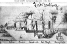 Bombardment of Fort Darling, Drewry's Bluff, Virginia, 15
    May 1862 
 
    Contemporary pencil sketch by F.H. Wilcke, depicting the Union
    warships Galena, Monitor, Aroostook, Port
    Royal and Naugatuck