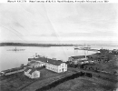 U.S. Naval Academy, Annapolis, Maryland 
 
    View of the Academy waterfront area, circa 1869, looking northeast
    from the tower of 