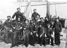 USS Unadilla (1861-1869) 
 
    Crewmembers pose by the ship's Dahlgren XI-inch pivot gun, during
    the Civil War. 
    Copied from Francis Trevelyan Miller's 