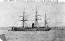 USS Ticonderoga (1863-1887) 
 
    Heavily retouched photograph by P.F. Cooper, Philadelphia, dated
    8 April 1864. The original print is mounted on a Carte de
    visite. 
    The view shows Ticonderoga in her original con