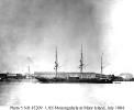 USS Monongahela (1863-1908) 
 
    Off the Mare Island Navy Yard, California, in July 1884, following
    conversion to a sailing storeship. 
    USS Mohican (1885-1922) is fitting out in the left background,
    with Mare Island's