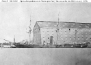 Nipsic class gunboat 
 
    At the Washington Navy Yard, District of Columbia, circa the
    late 1860s or early 1870s. The Yard's western shiphouse is in
    the background. 
    This ship is either Nipsic (1863-1873) in her config