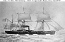 USS Ticonderoga (1863-1887) 
 
    Photograph by F. Benque, Trieste, of an artwork depicting the
    ship during her 1866-69 European cruise. The original print is
    mounted on a Carte de visite. 
    The view shows Ticonderoga