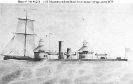 USS Miantonomoh (1865-1874) 
 
    19th Century photograph of an artwork, showing the ship fitted
    for an ocean voyage, with single-mast sailing rig, raised bow
    bulwark and elevated pilothouses atop her turrets, circa 1870. 
 
