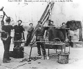 Navy blacksmiths 
 
    At work on the deck of a monitor, during the Civil War. 
    Note photographer's chest in the right background. 
    This ship has been identified as USS Lehigh, based on
    information on National Archives' photog