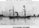 USS Katahdin (1862-1865) 
 
    Artwork by Davis, dated 22 November 1862, depicting the gunboat
    on the Mississippi River. 
    Note identification number painted on her smokestack. 
 
    U.S. Naval Historical Center Photograph.