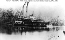 USS Fawn (1863-1865) 
 
    Underway opposite Duvall's Bluff, Arkansas, on 31 December 1863. 
    Note wash from Fawn's stern wheel, and steam exhausting
    alongside her stern. 
 
    Courtesy of the Kansas State Historical Socie