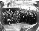USS Choctaw (1863-1866) 
 
    Crewmen on deck amidships, in 1863-65. 
    This view looks forward from in front of the pilothouse, with
    the starboard smokestack in the left center background. The name
    