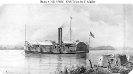 USS Tyler (1861-1865) 
 
    Wash drawing by F. Muller, circa 1900, depicting Tyler
    anchored off shore, with two mortar rafts tied up to the river
    bank, in the Mississippi River area during the Civil War. 
 
    Courtesy of