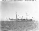 Albatross (U.S. Fish Commission Steamer, 1882) 
 
    In San Francisco Bay, California, with a steam launch alongside,
    February 1902. 
    The old monitor Camanche, which had been sold by the Navy
    in 1899, is in the right ba