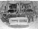 USS Agawam (1864-1867) 
 
    Ship's officers and crewmen pose on deck, while she was serving
    on the James River, Virginia, August 1864. 
    Commander Alexander C. Rhind, ship's Commanding Officer, is at
    the extreme right with his