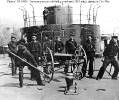 USS Lehigh (1863-1904) 
 
    Crew members exercising with a 12-pounder Dahlgren howitzer (on
    an iron field carriage) on the monitor's deck, probably while
    she was serving on the James River, Virginia, in 1864-65. 
    Probably pho