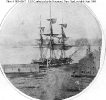 USS Cumberland (1843-1862) 
 
    Docked between the Ferry House and the Paymaster's building (at
    right), at the Portsmouth Navy Yard, Kittery, Maine, probably
    in September 1860. 
    The reverse of the original print is marked 