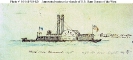 U.S. Ram Queen of the West (1862-1863) 
 
    Watercolor sketch, annotated with descriptions of the ship's
    iron and baled cotton protection. 
 
    Courtesy of the Navy Art Collection, Washington, D.C. 
 
    U.S. Naval Histori