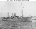 USS Topeka (1898-1930) 
 
    Off the New York Navy Yard, 1898. The receiving ship USS Vermont
    is visible at right, beyond Topeka's bow. 
 
    U.S. Naval Historical Center Photograph.