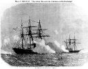 USS Kearsarge vs. CSS Alabama, 19 June 1864 
 
    Line engraving published in the 