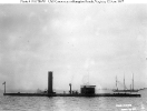 USS Canonicus (1864-1908) 
 
    In Hampton Roads, Virginia, 12 June 1907. 
    Note the three-masted schooner at right, with two U.S. Navy armored
    cruisers beyond her. 
 
    U.S. Naval Historical Center Photograph.