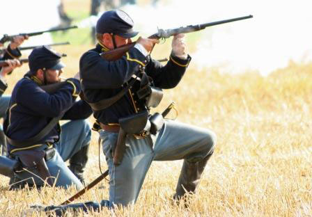 Battle of Hanover Reenactment Infantry Firing