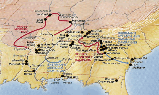 Western Theater - 1864 map.